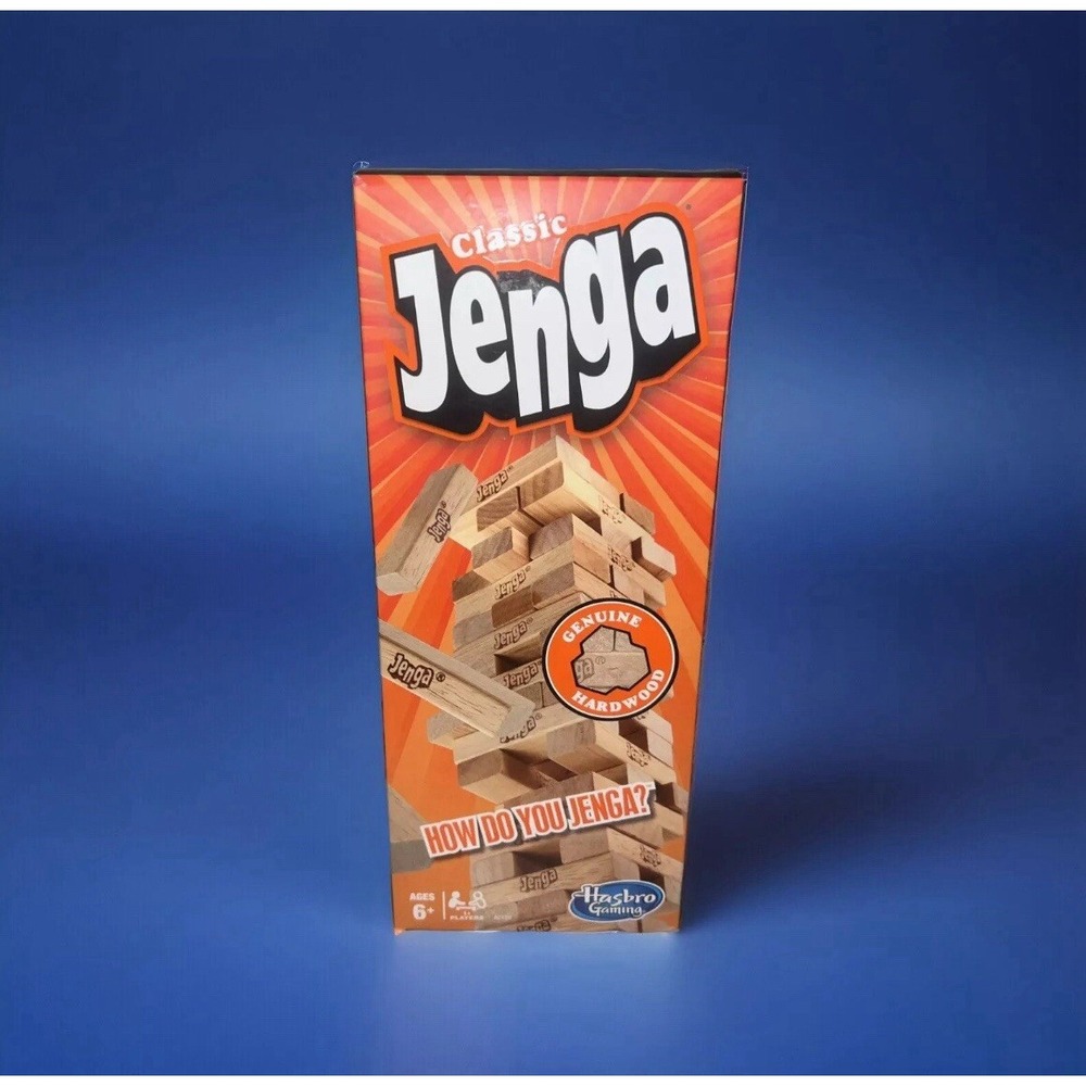 Hasbro Gaming Classic Jenga Genuine Hardwood Blocks Stacking Game Party Family